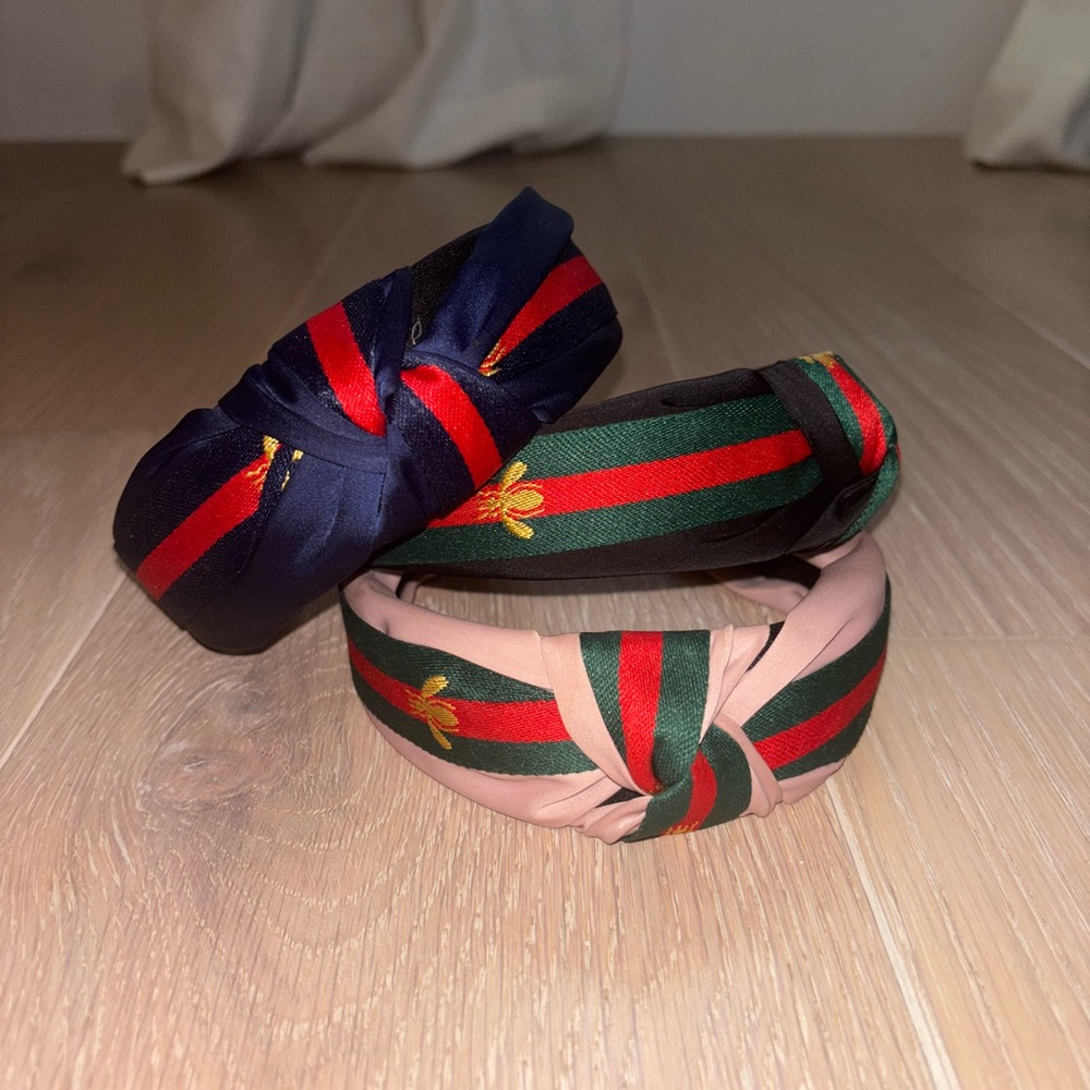 Stylish Headbands with Red and Green Stripes